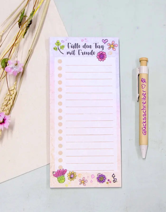 Block "Fülle den Tag mit Freude"