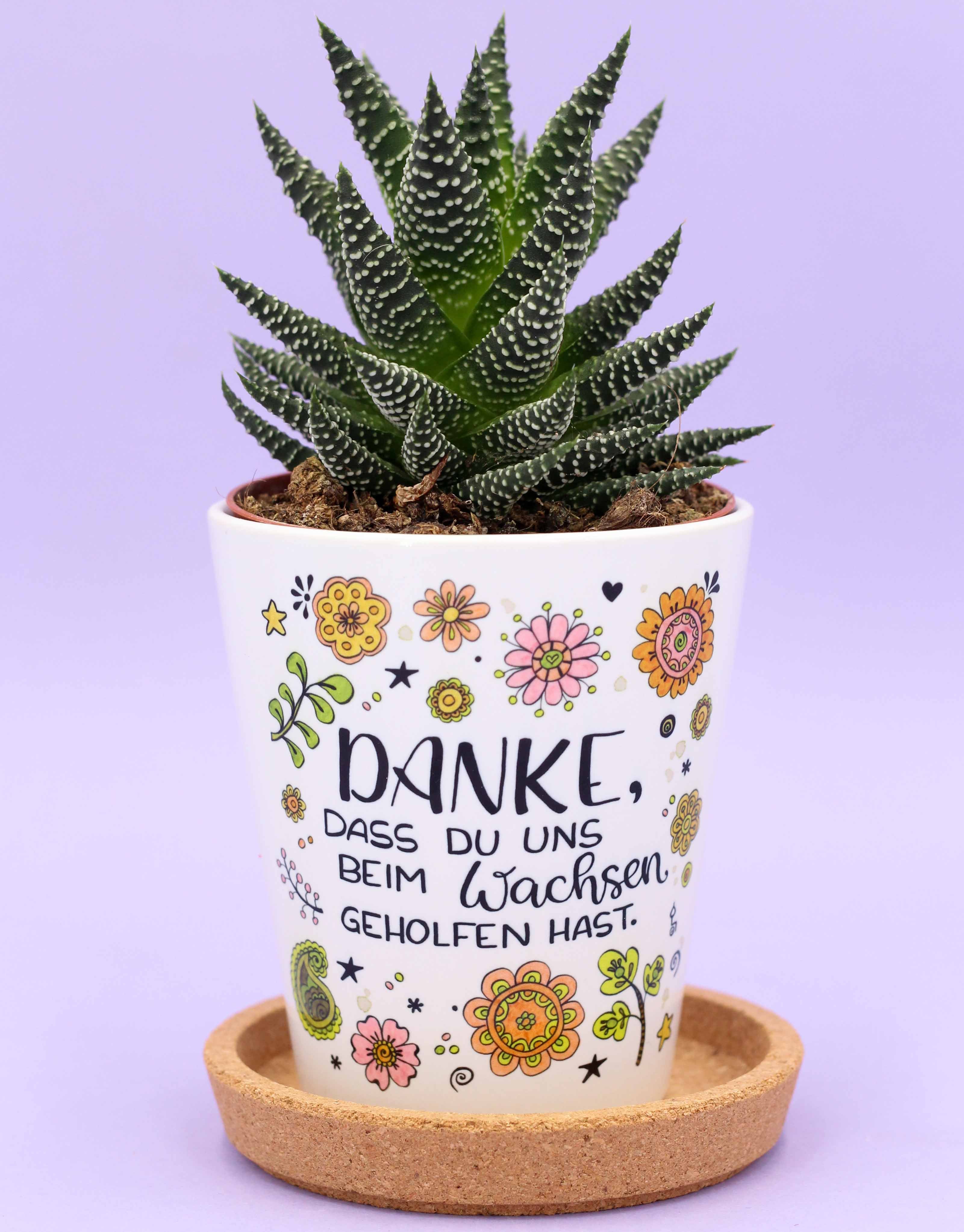 Blumentopf "Danke fürs Wachsen helfen"