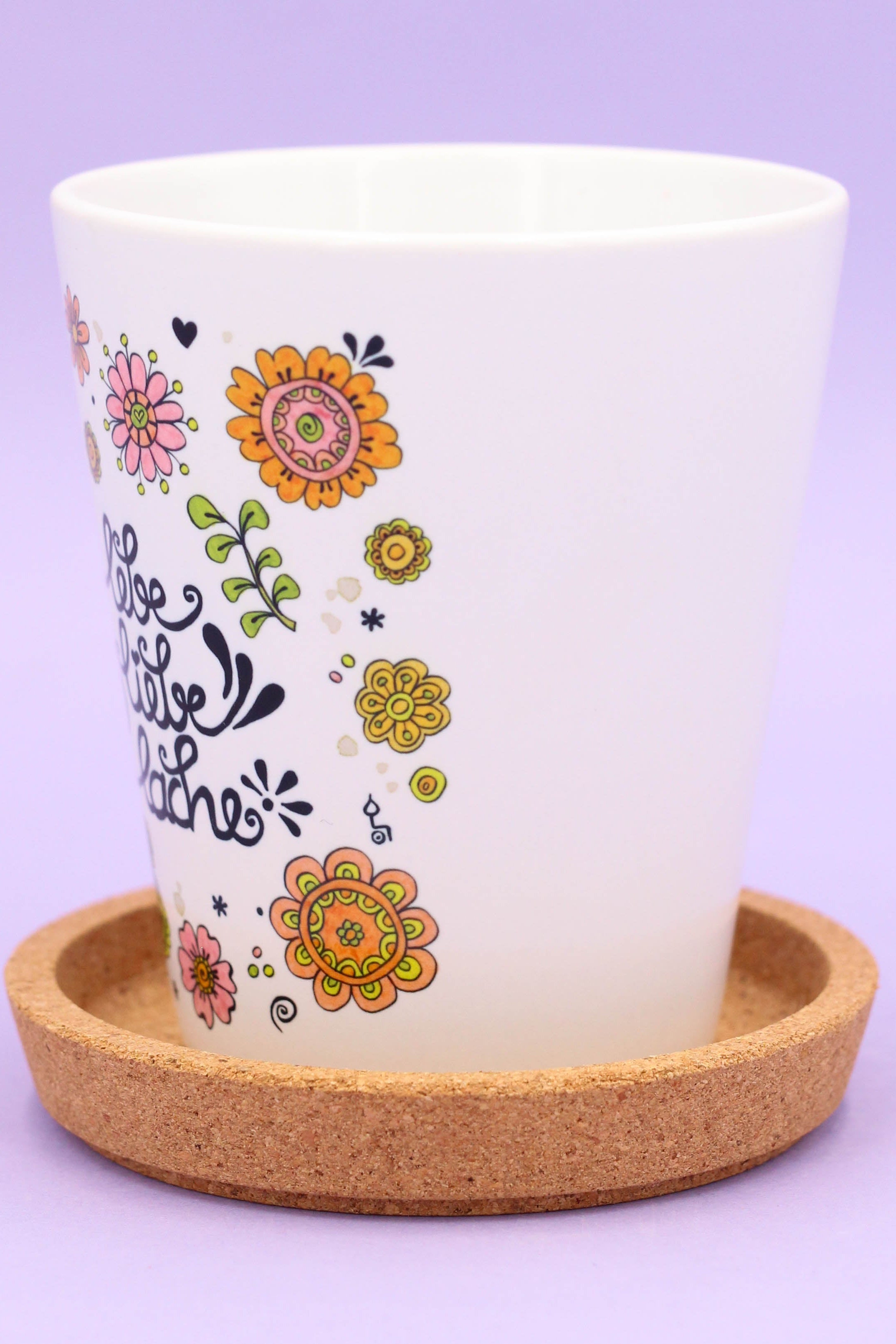 Blumentopf "Lebe, liebe, lache"