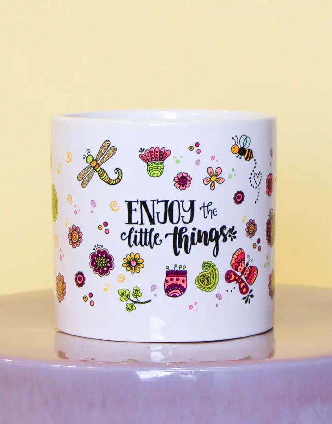 Blumentopf groß "Enjoy the little things"