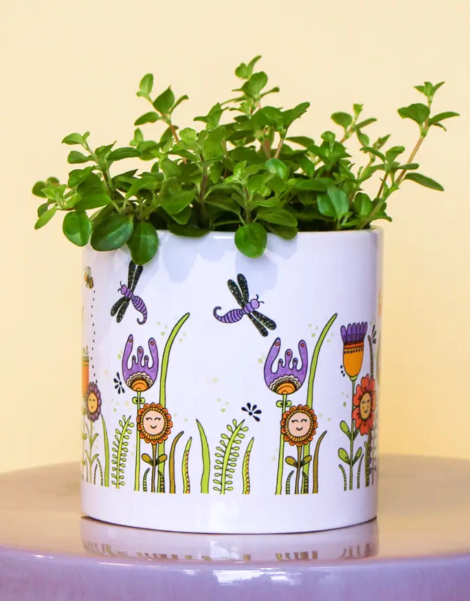 Blumentopf groß "Happy Flowers"