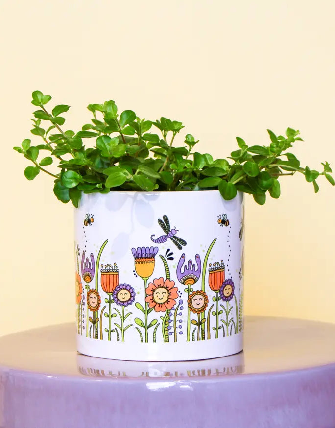 Blumentopf groß "Happy Flowers"