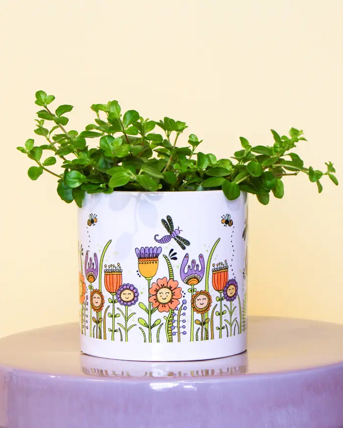 Blumentopf groß "Happy Flowers"