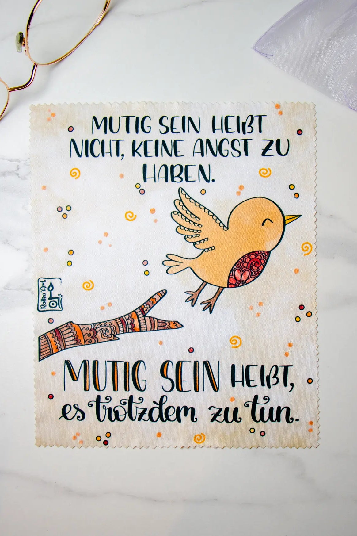 Brillenputztuch "Mutiges Vögelchen"