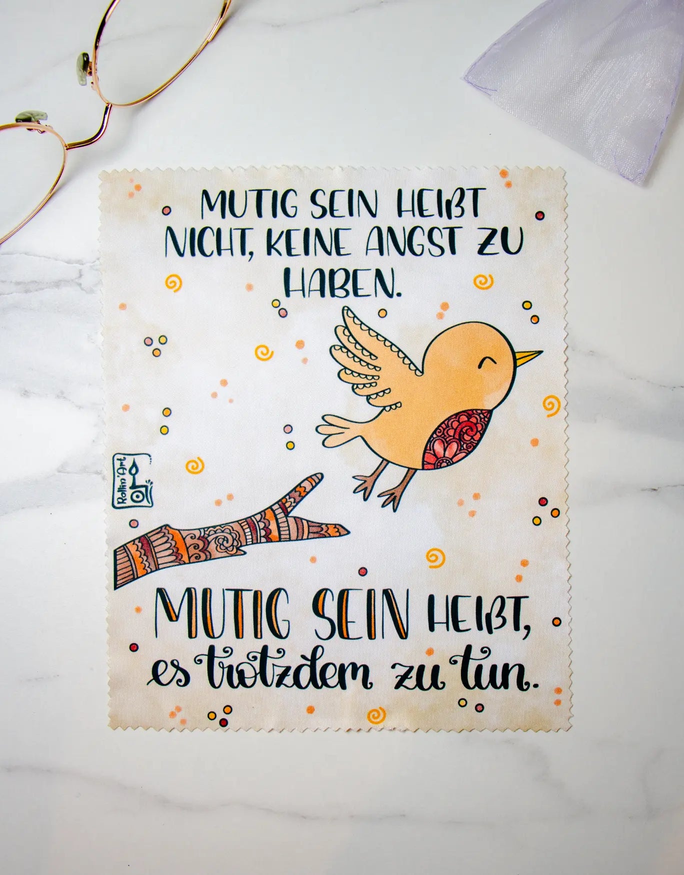 Brillenputztuch "Mutiges Vögelchen"