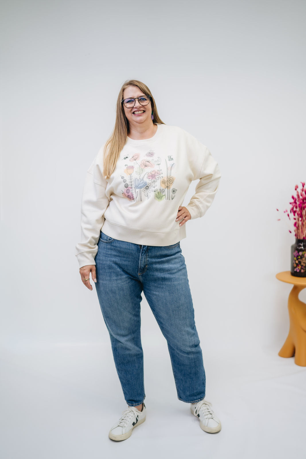 Damen Sweatshirt „Blumenwiese"