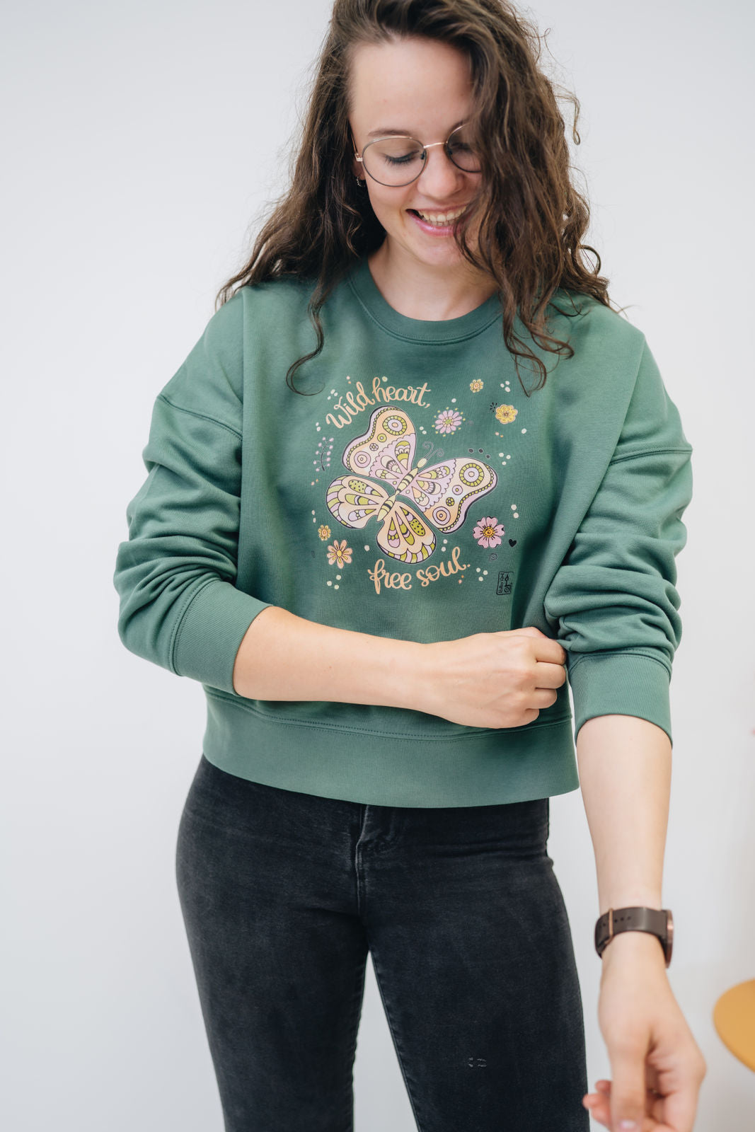 Damen Sweatshirt „Wild heard, free soul."