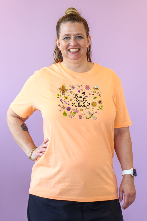 Damen T-Shirt "Live Laugh Love"