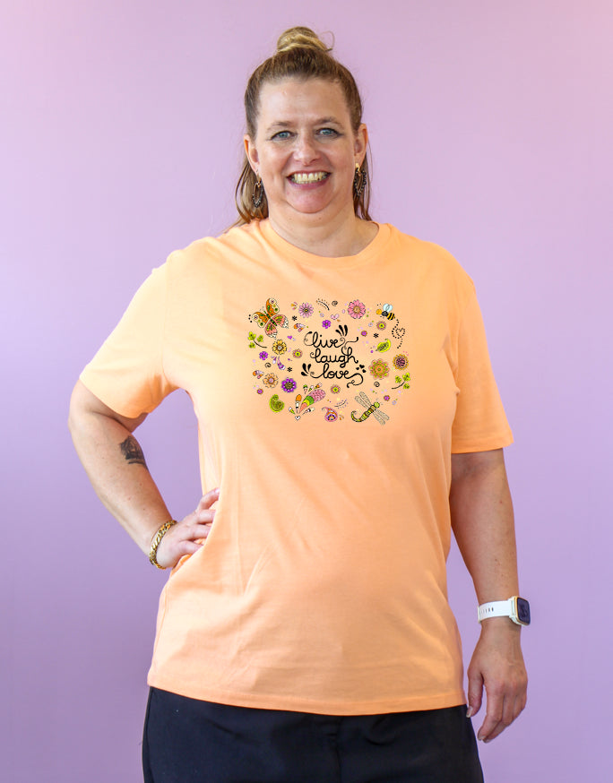 Damen T-Shirt "Live Laugh Love"