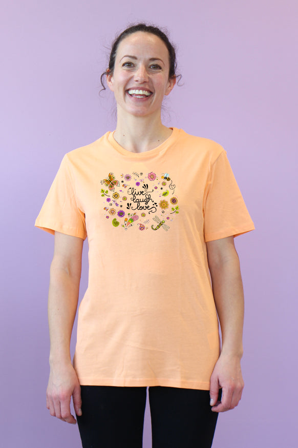 Damen T-Shirt "Live Laugh Love"