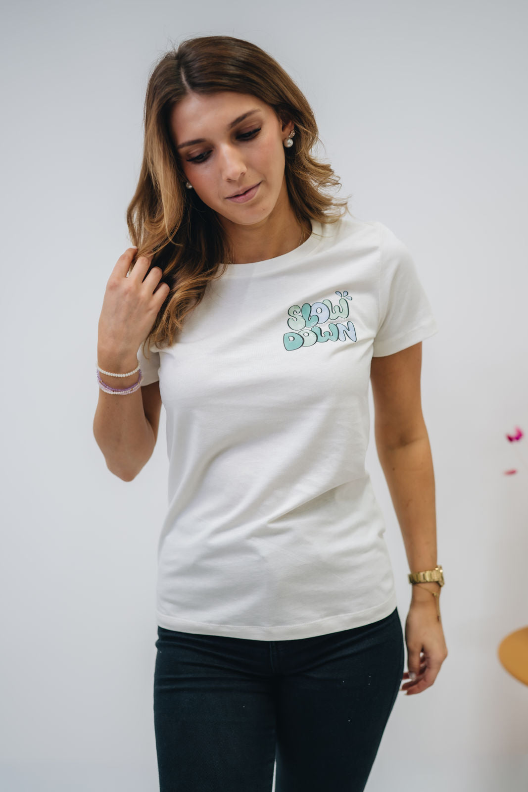 Damen T-Shirt "Slow down"