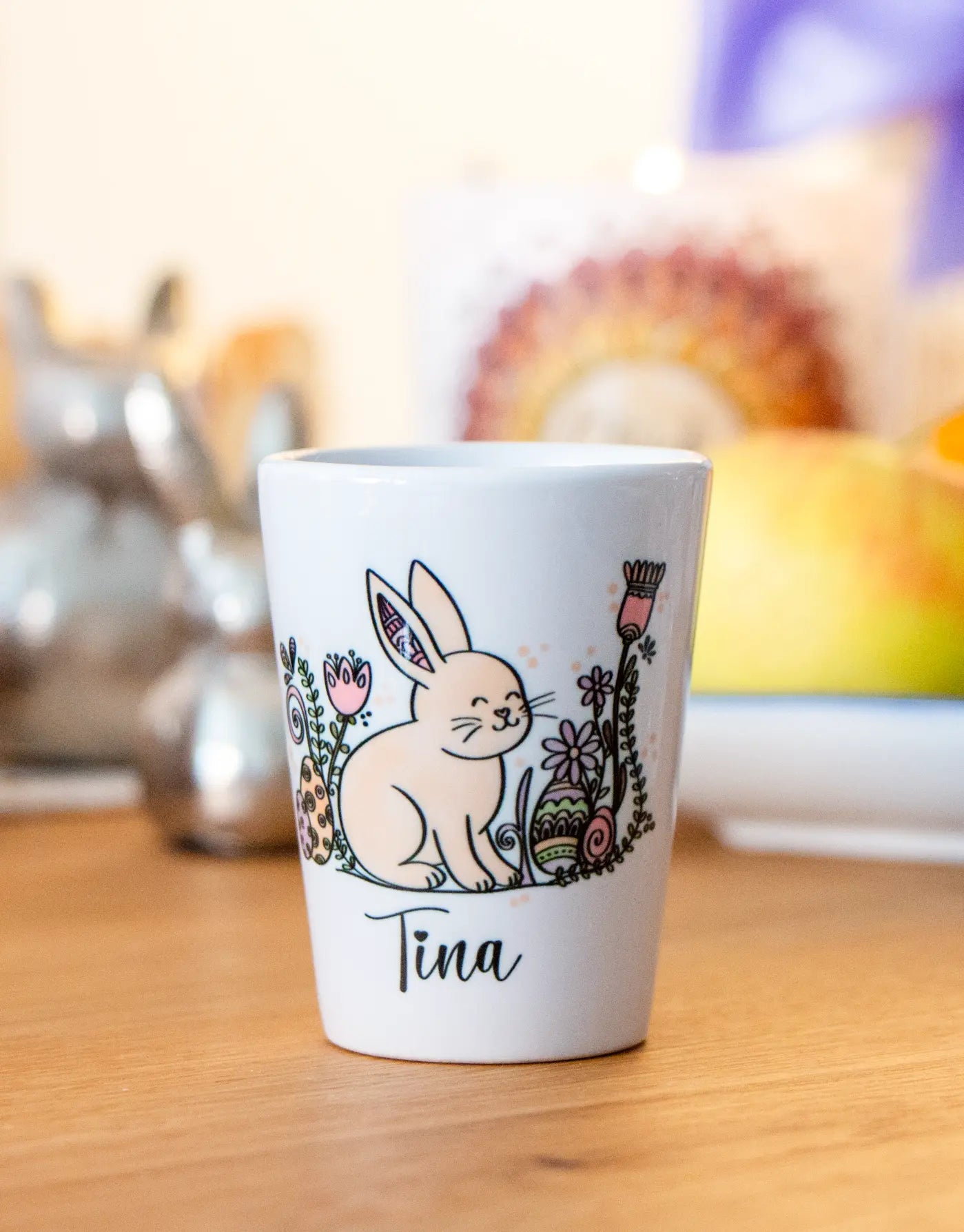 Eierbecher "Häschen" mit Wunschname