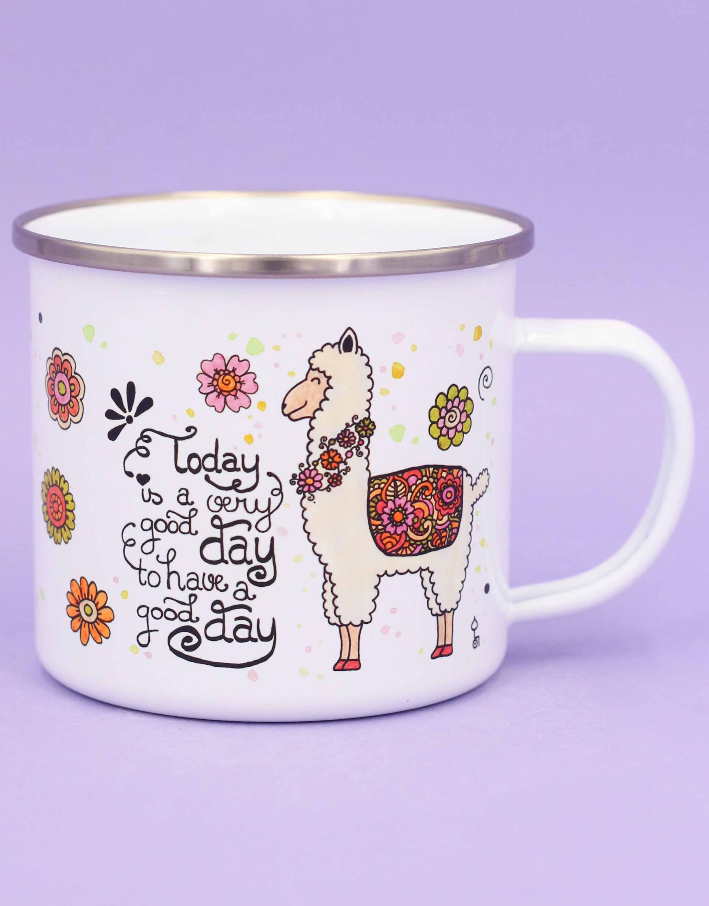 Emaille-Tasse "Alpaka"