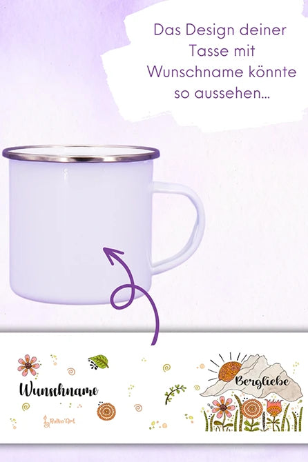 Emaille-Tasse "Bergliebe"