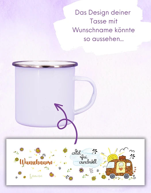 Emaille-Tasse "Camper"