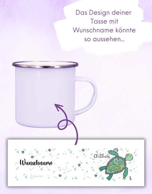 Emaille-Tasse "Chillkröte"