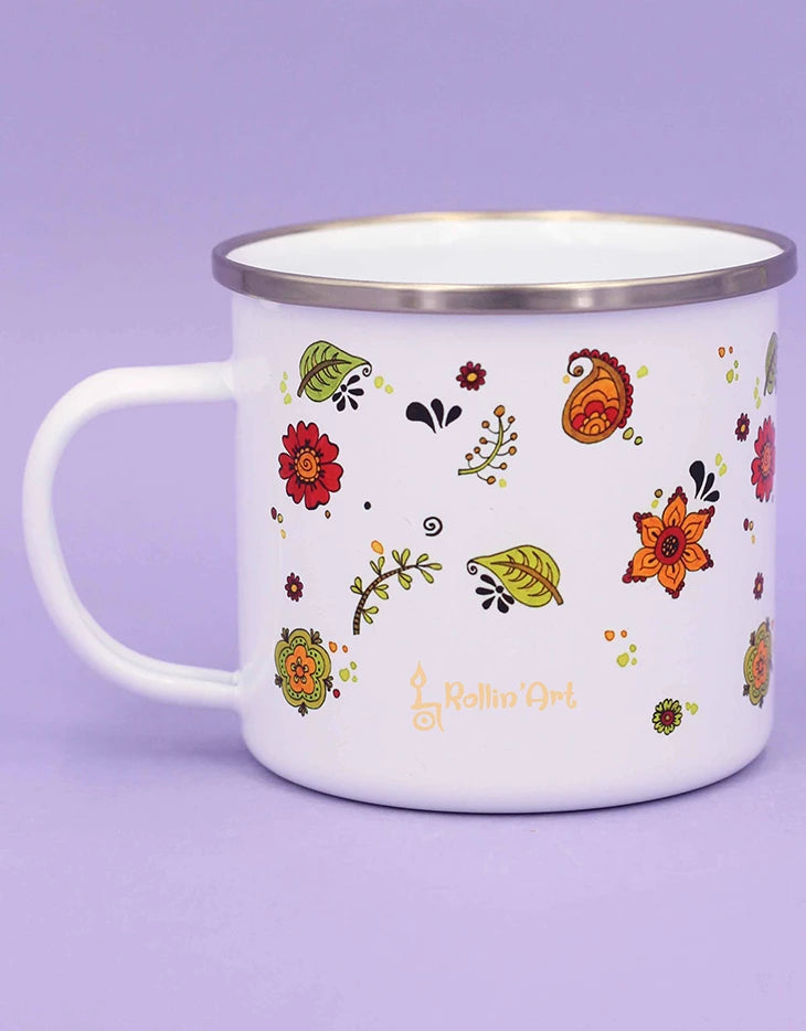 Emaille-Tasse "Die kleinen Dinge"