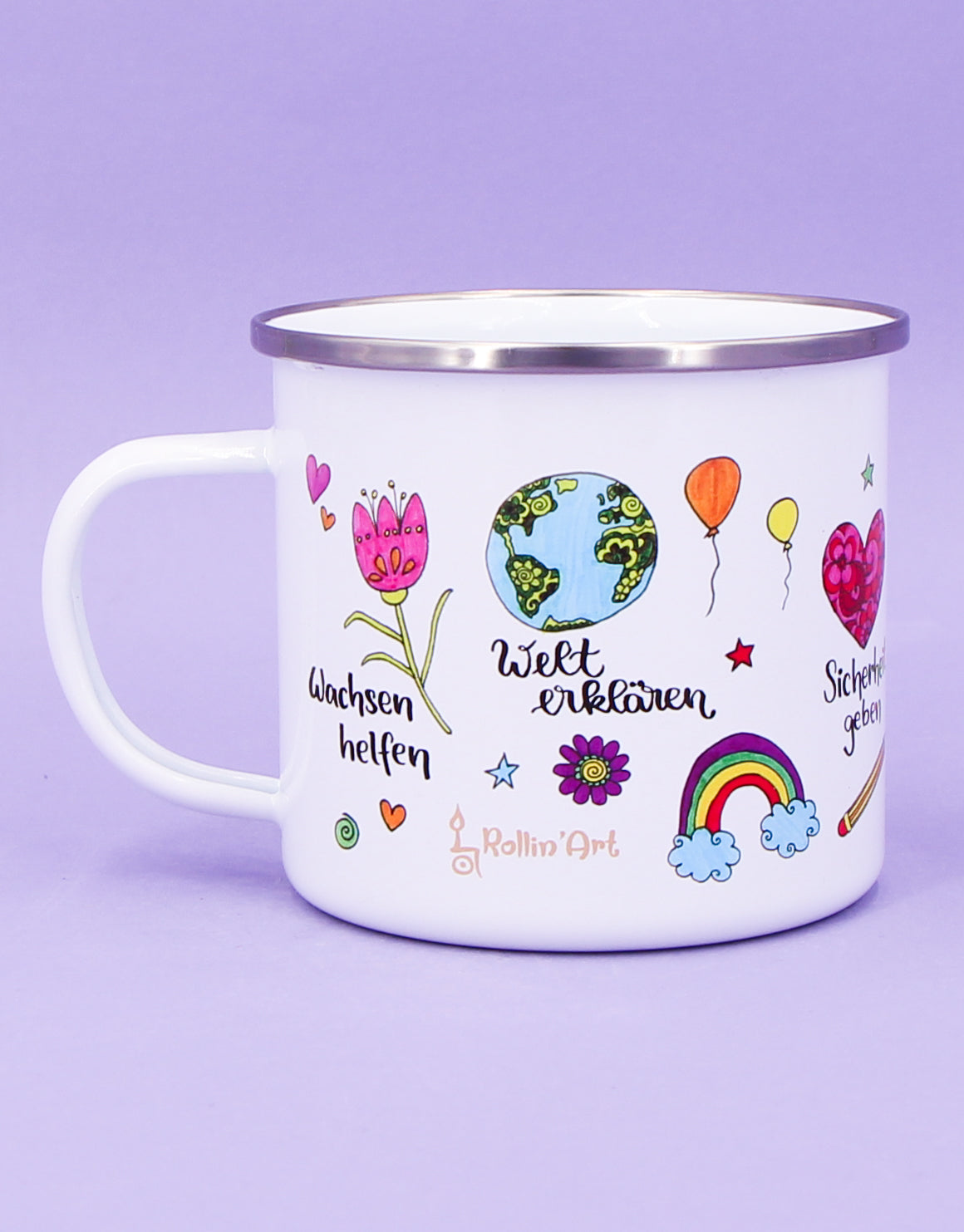 Emaille-Tasse "Pädagogin mit Herz"