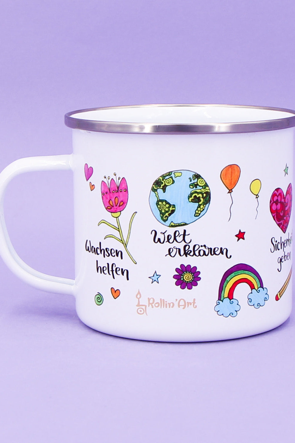 Emaille-Tasse "Pädagogin mit Herz"