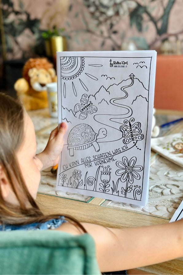 Fröhliche Affirmations-Ausmalbilder für Kinder