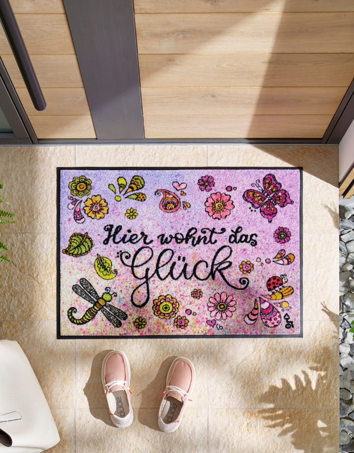 Fußmatte "Hier wohnt das Glück"