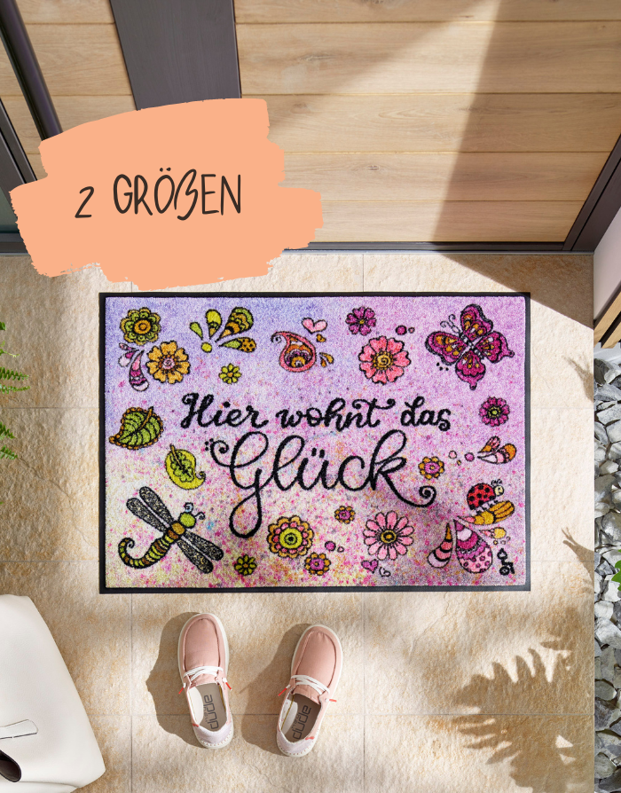 Fußmatte "Hier wohnt das Glück"
