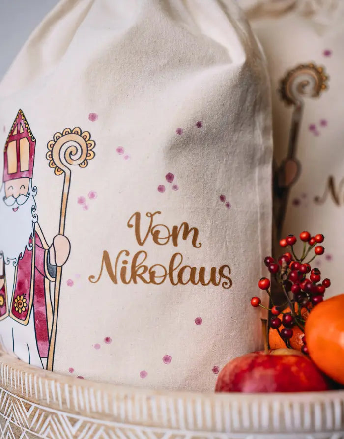 Geschenkbeutel mit Zugband "Vom Nikolaus"