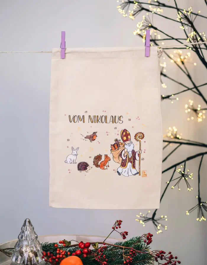 Geschenkbeutel mit Zugband "Vom Nikolaus und seinen Freunden"