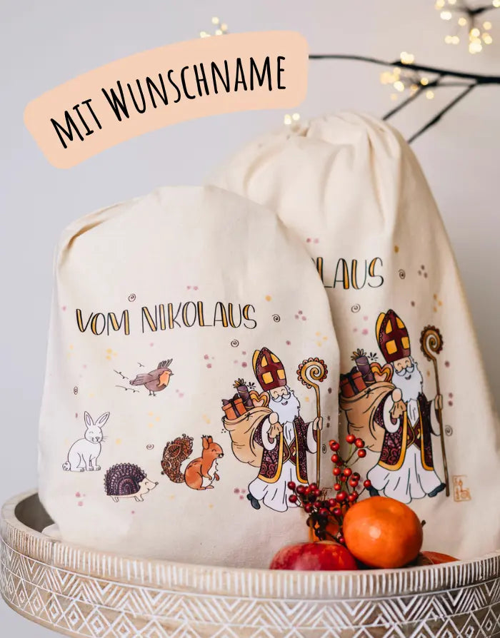 Geschenkbeutel mit Zugband "Vom Nikolaus und seinen Freunden"