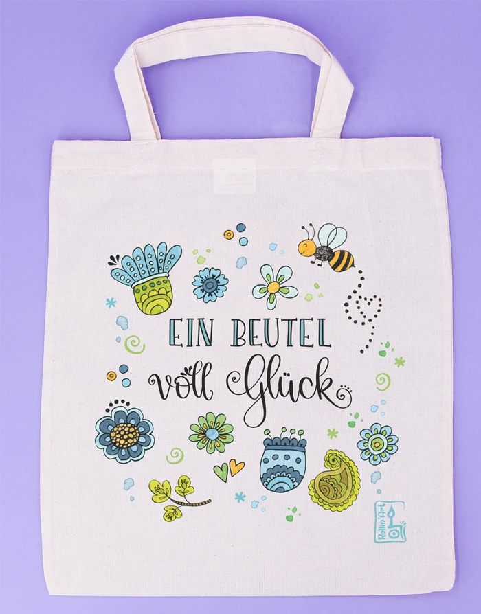 Geschenktäschchen "Glücksbeutel blau-grün"