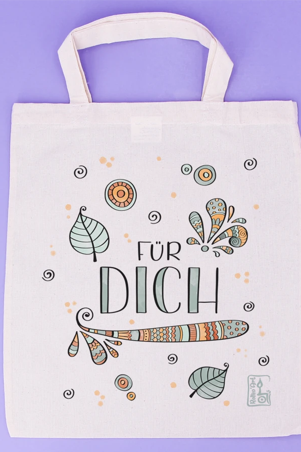 Geschenktäschchen "Schnörkelblätter"