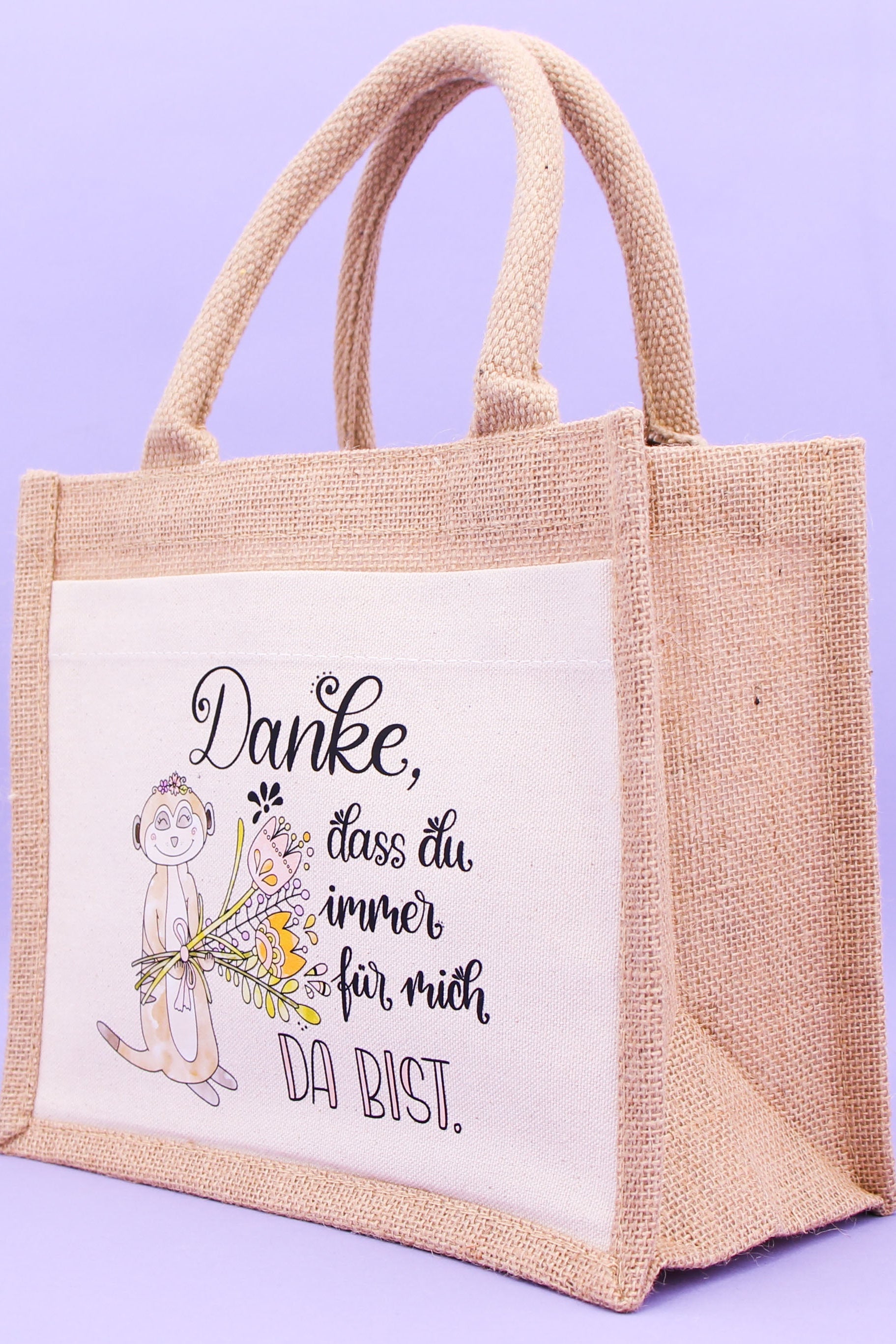 Geschenktasche Jute "Danke, dass du immer da bist"