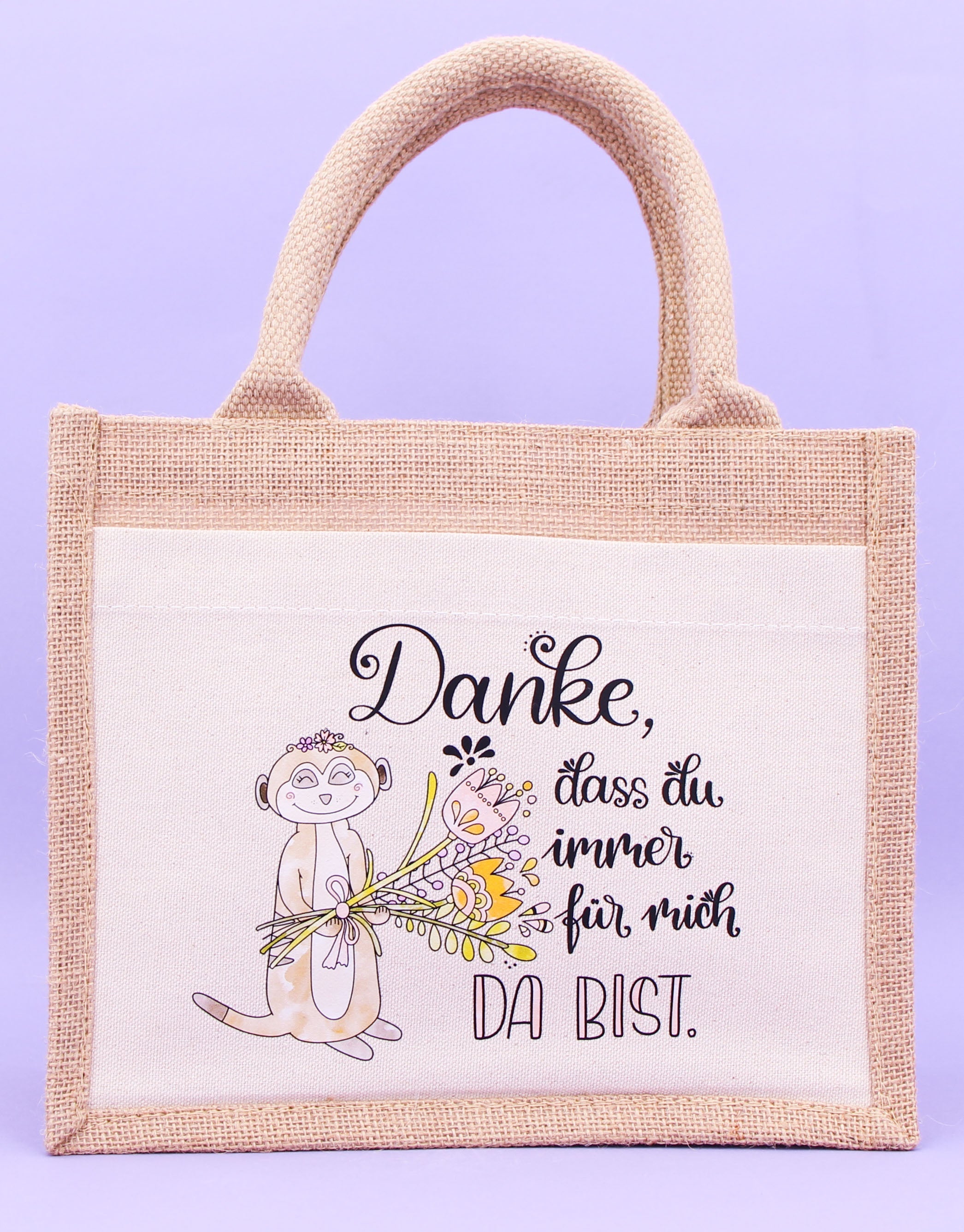 Geschenktasche Jute "Danke, dass du immer da bist"
