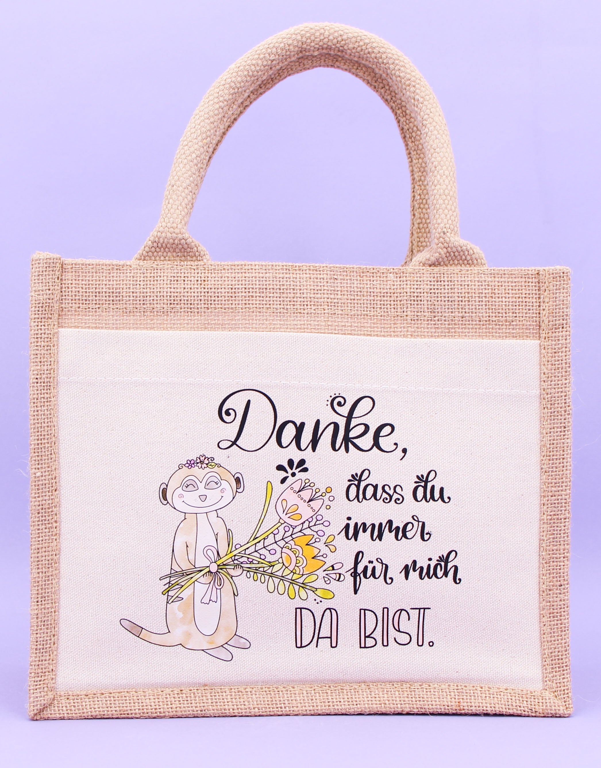 Geschenktasche Jute "Danke, dass du immer da bist"