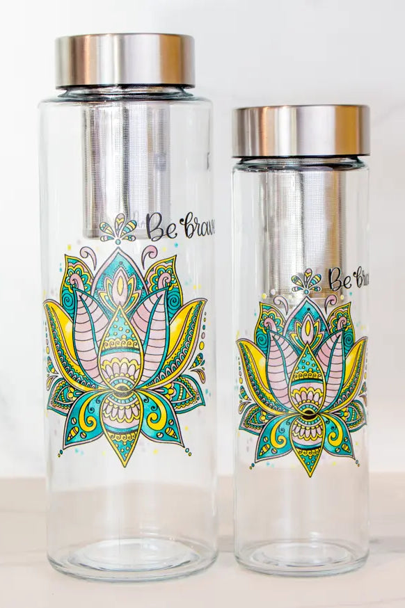 Glasflasche "Lotusblüte"