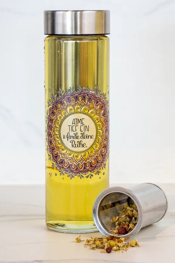 Glasflasche "Mandala - Atme tief ein"
