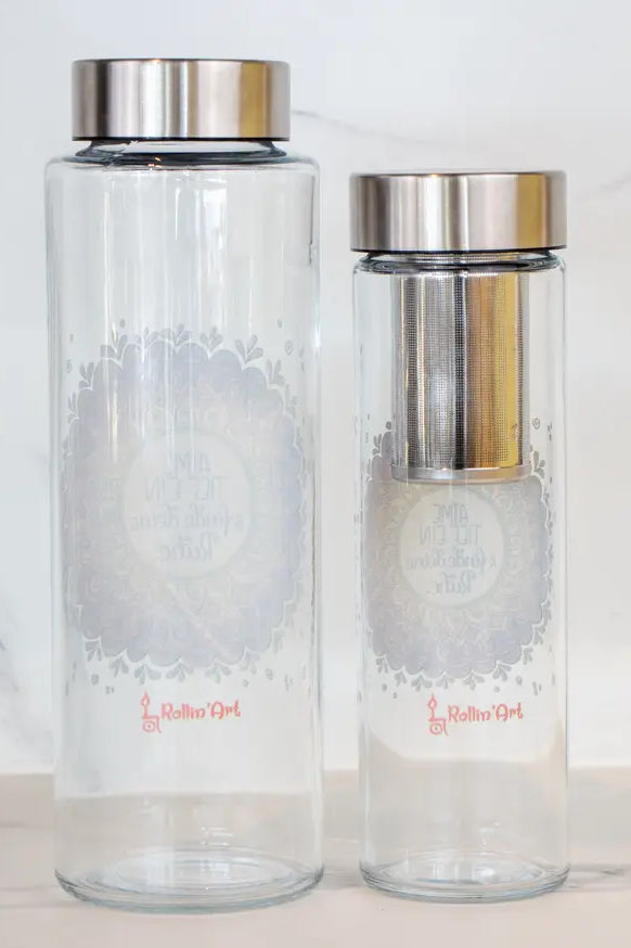 Glasflasche "Mandala - Atme tief ein"