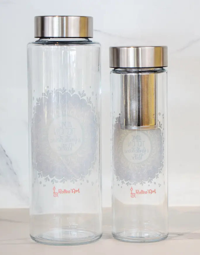 Glasflasche "Mandala - Atme tief ein"