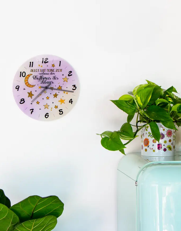 Glaswanduhr „Alles hat seine Zeit“