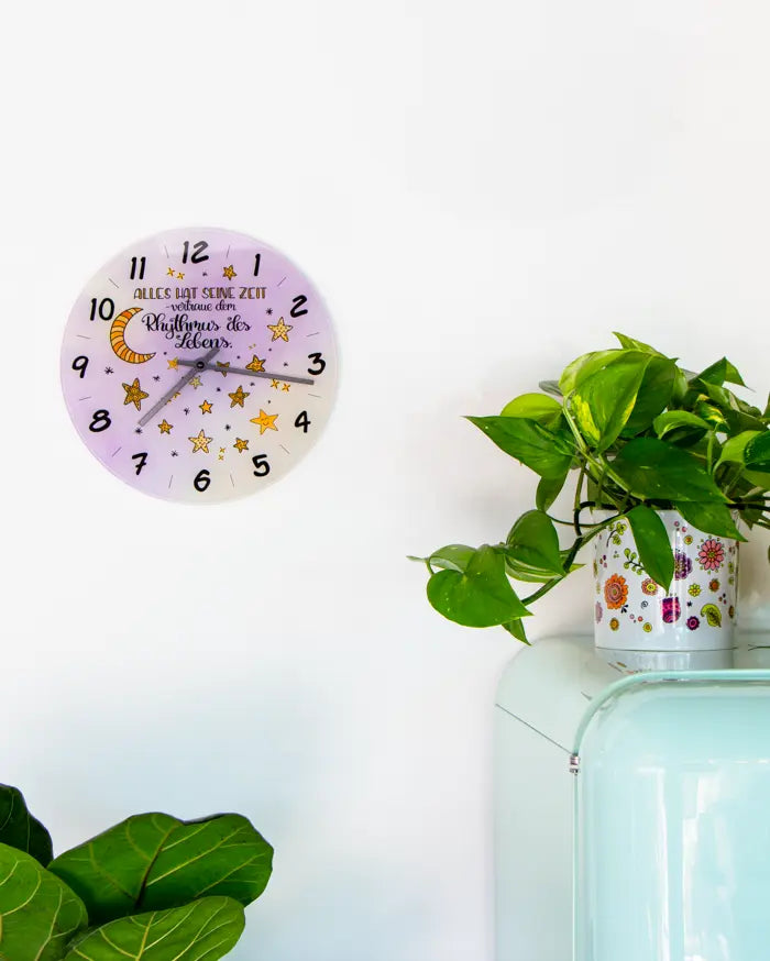 Glaswanduhr „Alles hat seine Zeit“