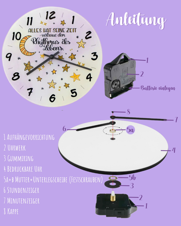Glaswanduhr „Alles hat seine Zeit“