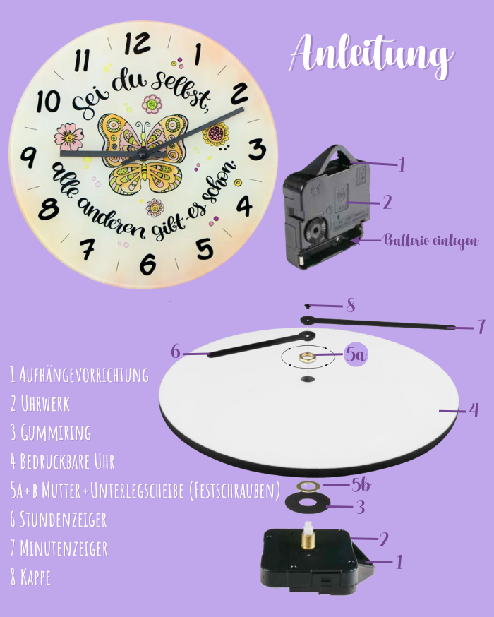Glaswanduhr „Sei du selbst – alle anderen gibt es schon“