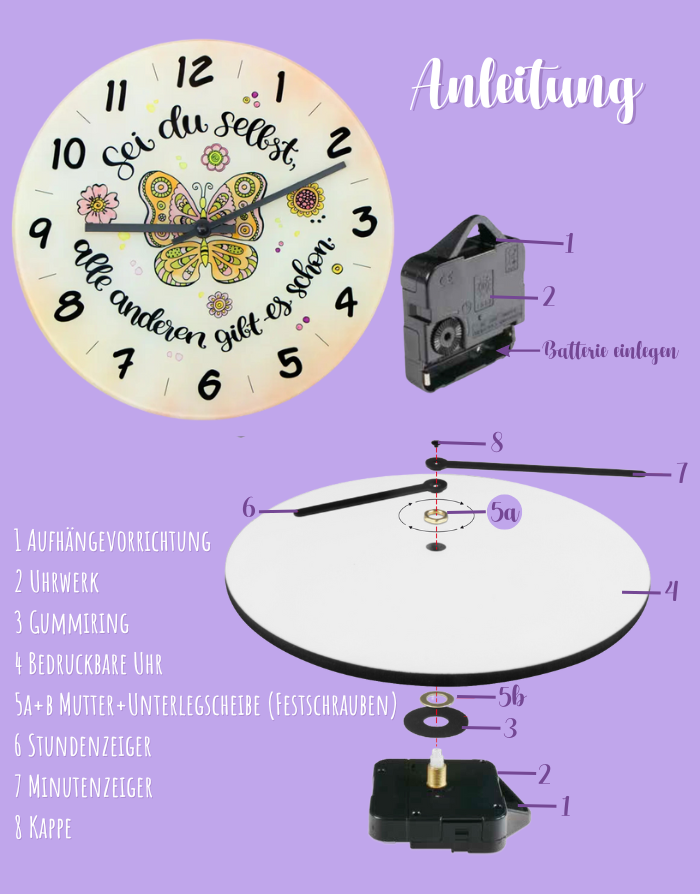 Glaswanduhr „Sei du selbst – alle anderen gibt es schon“