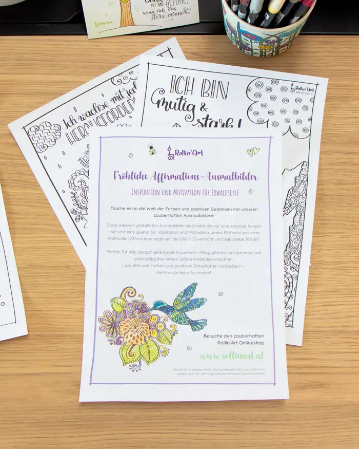 Inspirierende Ausmalbilder für Erwachsene – Glück, Zuversicht & Selbstliebe