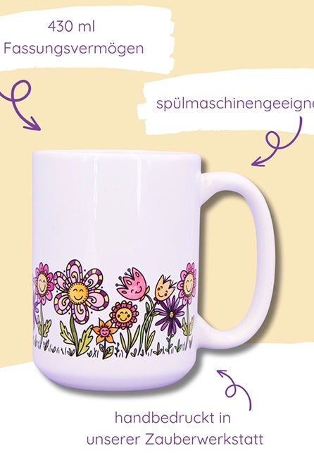 Jumbo-Teetasse "Blumenwiese"