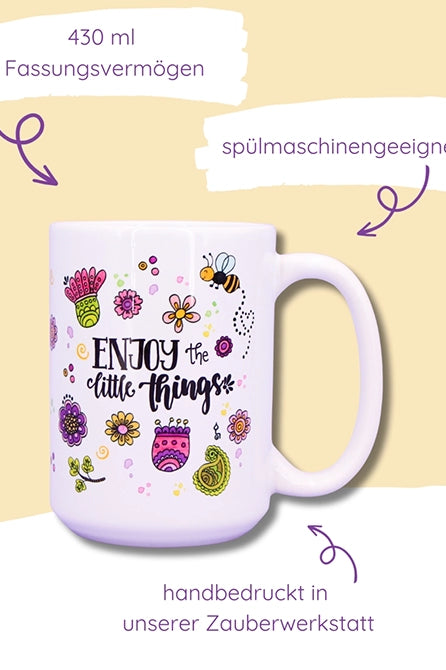 Jumbo-Teetasse "Enjoy the little things"