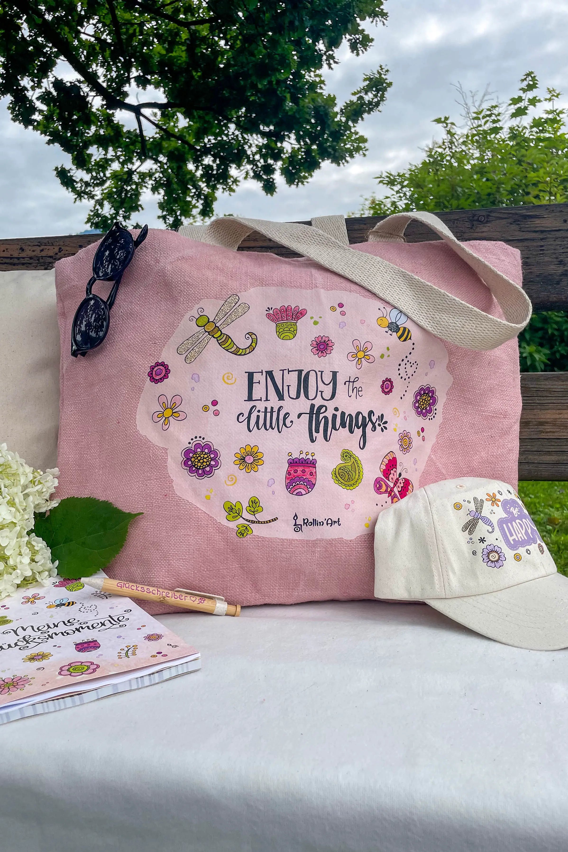 Jute Beach Bag "Enjoy the little things"