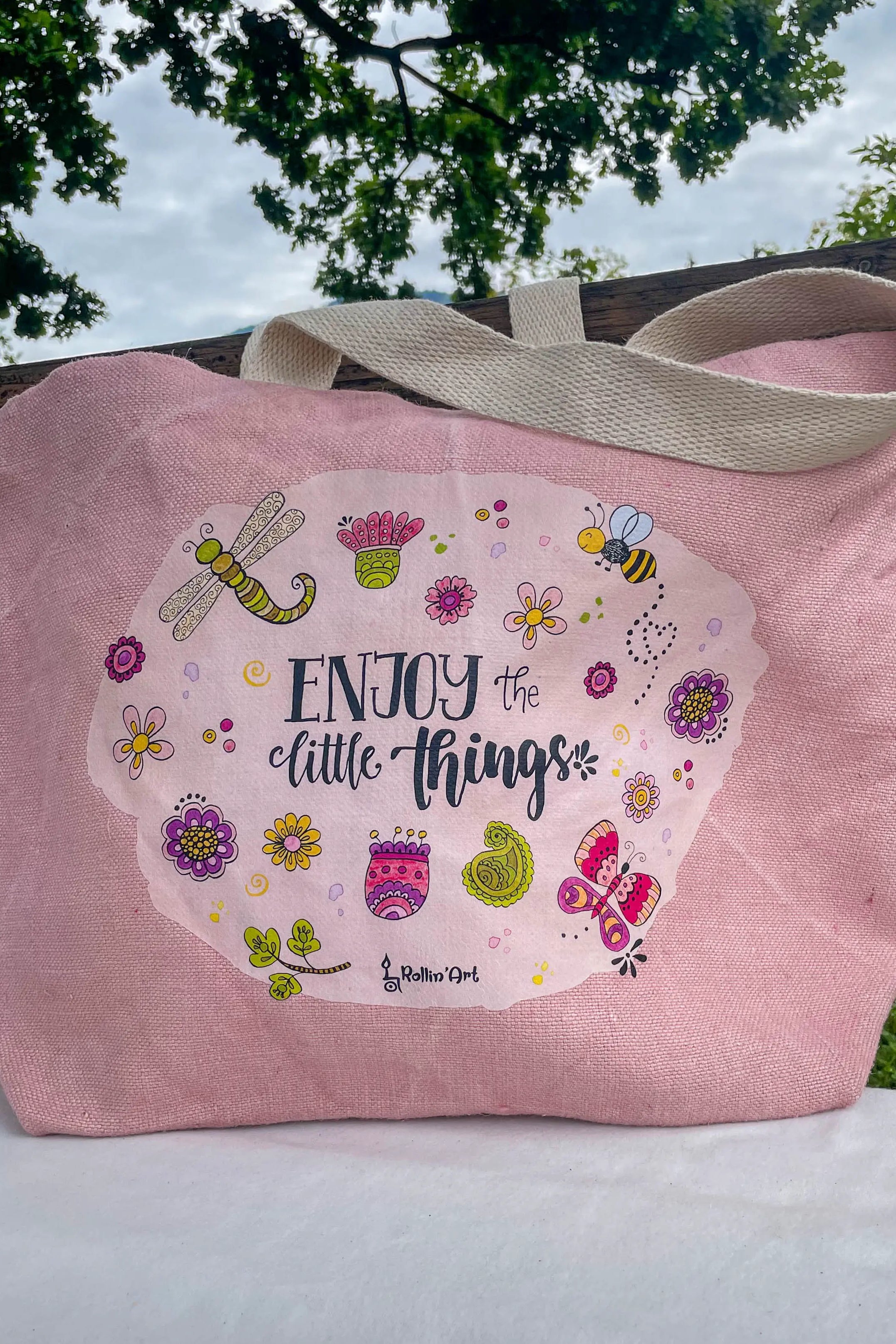 Jute Beach Bag "Enjoy the little things"