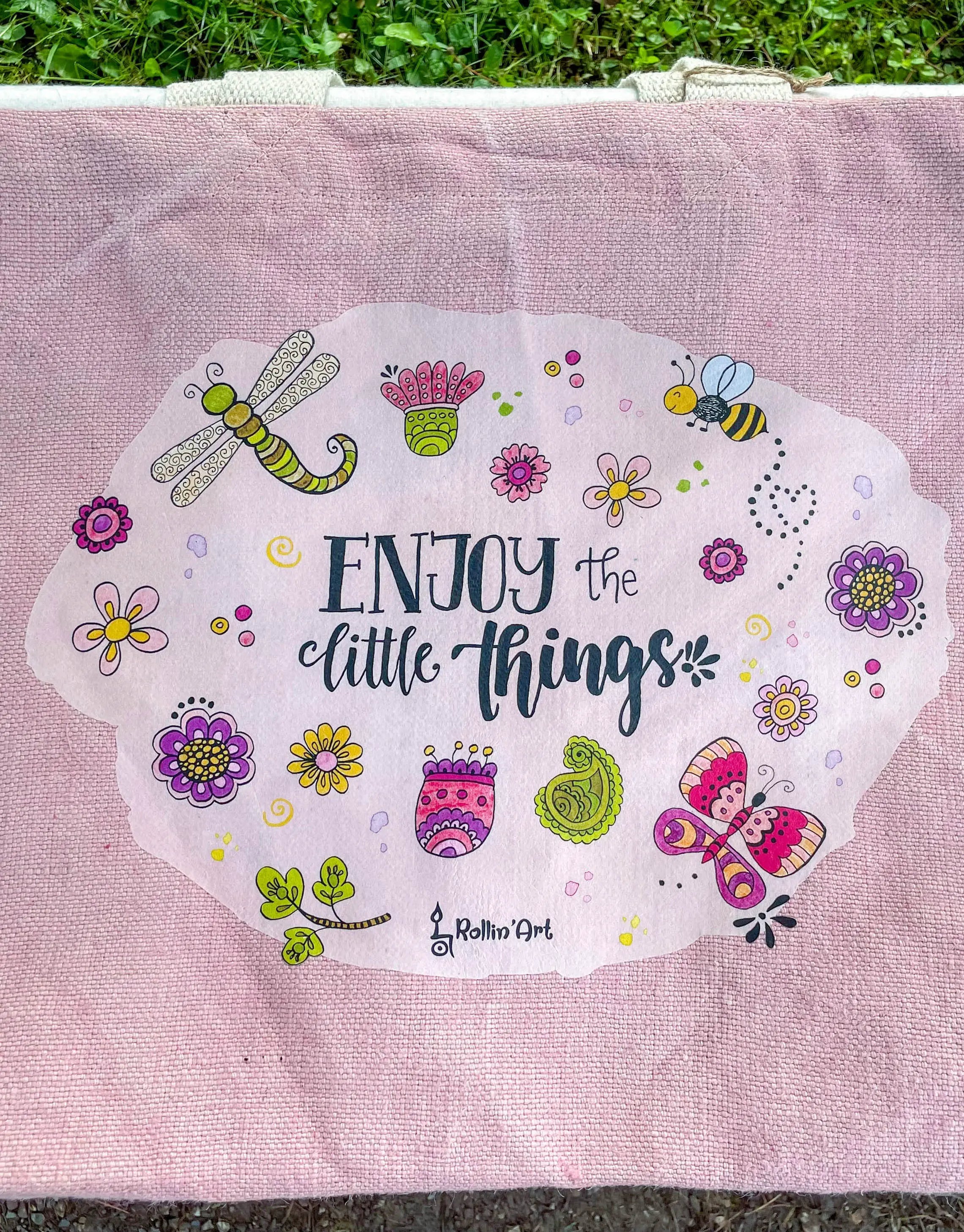 Jute Beach Bag "Enjoy the little things"