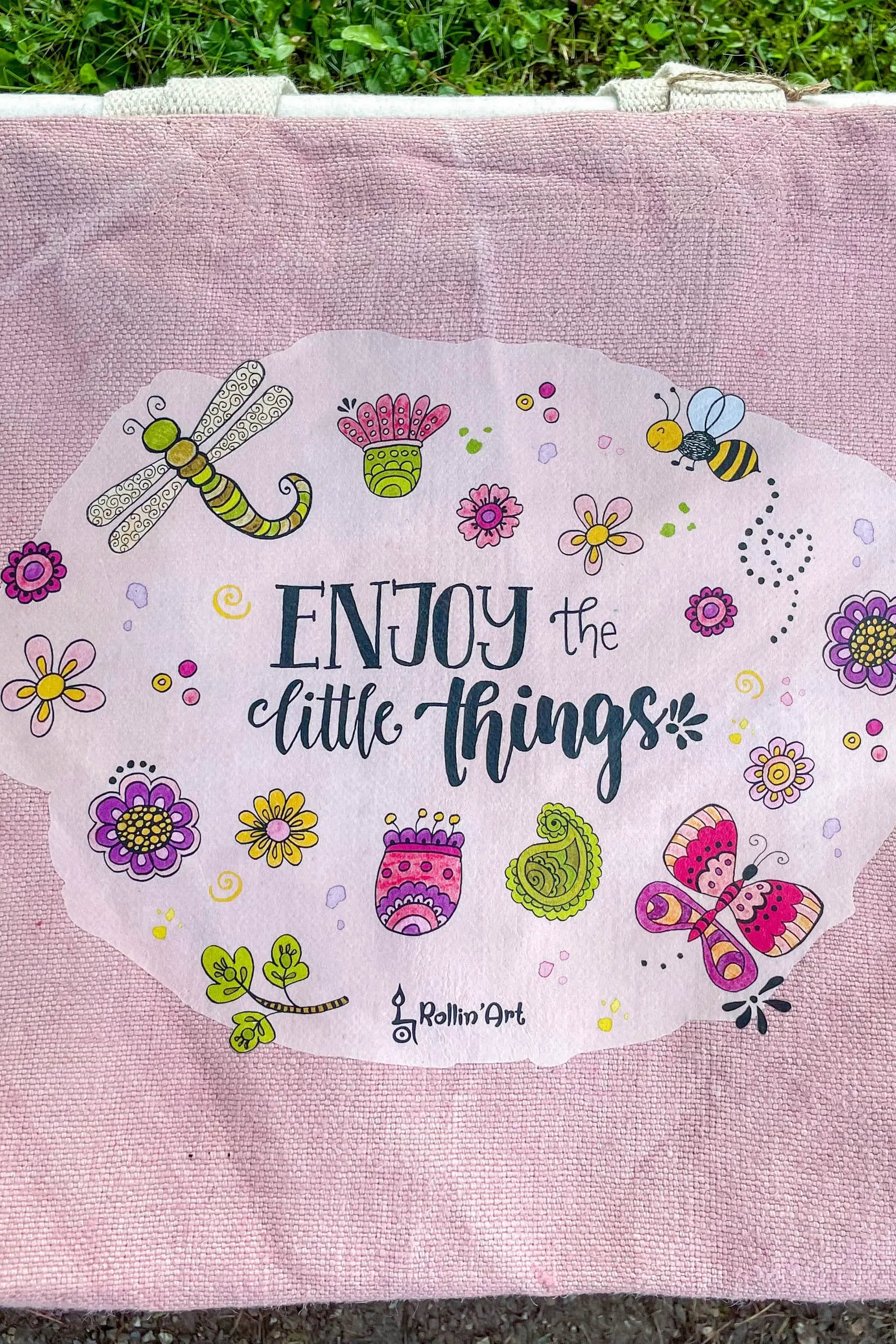 Jute Beach Bag "Enjoy the little things"